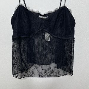 NEW Abercrombie & Fitch Lace Babydoll Cami XL Soft Grunge Romantic Dark Feminine